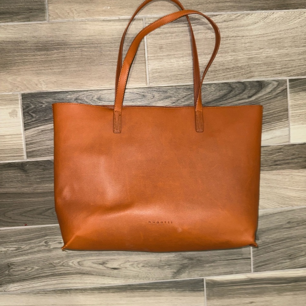 Bugatti Cognac Leather Tote Bag